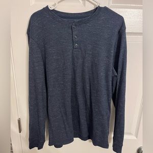 Sleeve Waffle Knit Henley - L (42-44)